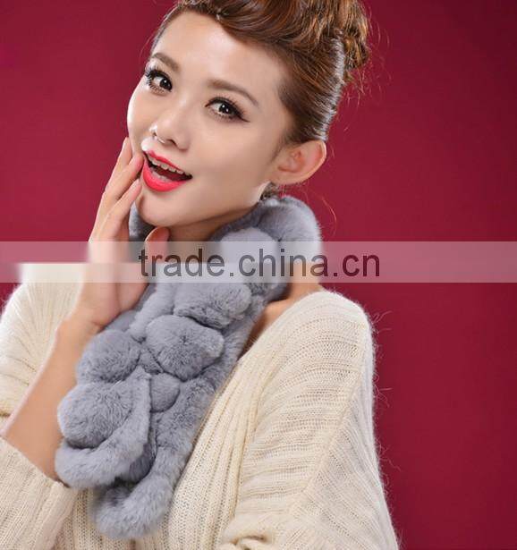 2014 Genuine rex rabbit skin scarf for Women