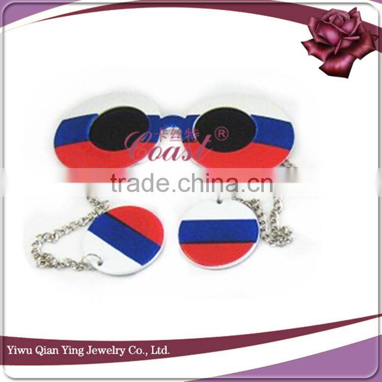 promotional fanshion style plastic flag color party glasses