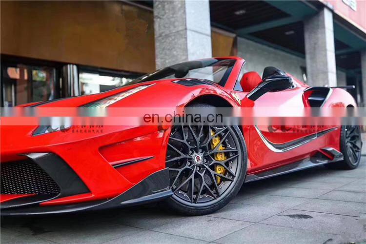 Body kit for Ferrari 488 in ms style front bumper rear bumper hood carbon fiber front lip rear lip side skirts fenders canard
