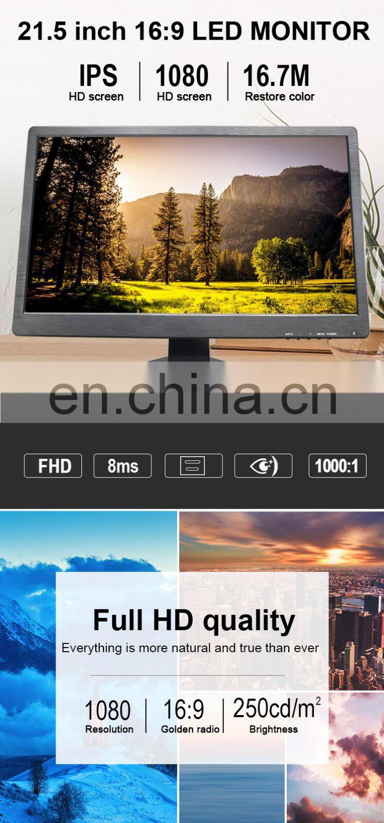 21.5inch HDMI lcd Monitor Home Student Comouter pc POS Gaming Monitor