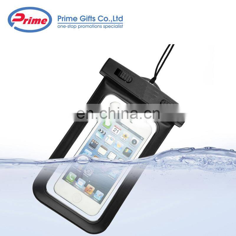 Promotion Gift Inflatable Mobile Phone Waterproof Plastic Bag with Lanyard