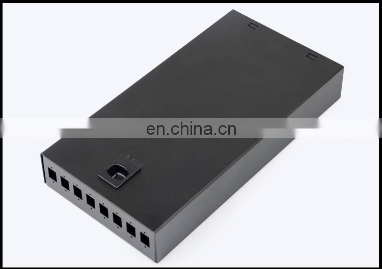 SC FC 8 Core Fiber Port Wall Mounted/desktop Type Fiber Optic Patch Panel LIU BLACK Cold Rolled Steel FTTH FTTB FTTX Network