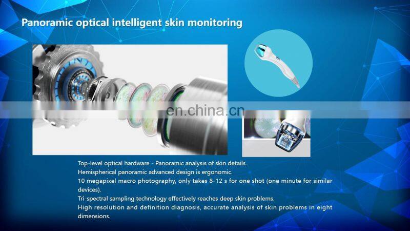 Skin Monitoring and Skin Management System Blue New Fashion Portable High Frequency Touch Screen & Handle Switch for Commercial