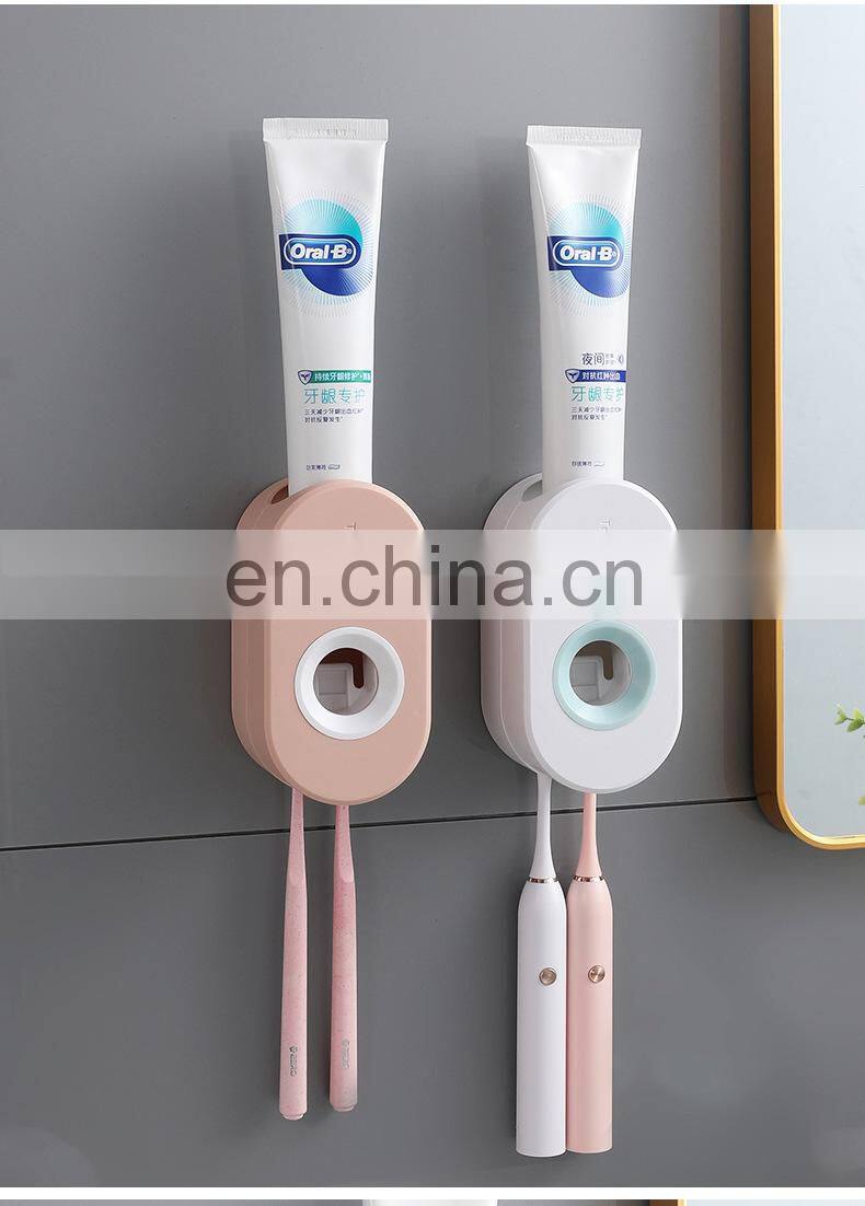 Adhesive Automatic Toothpaste Squeezer Set, Wall-mounted Toothpaste Holder rack Wall Suction Toothpaste Squeezer