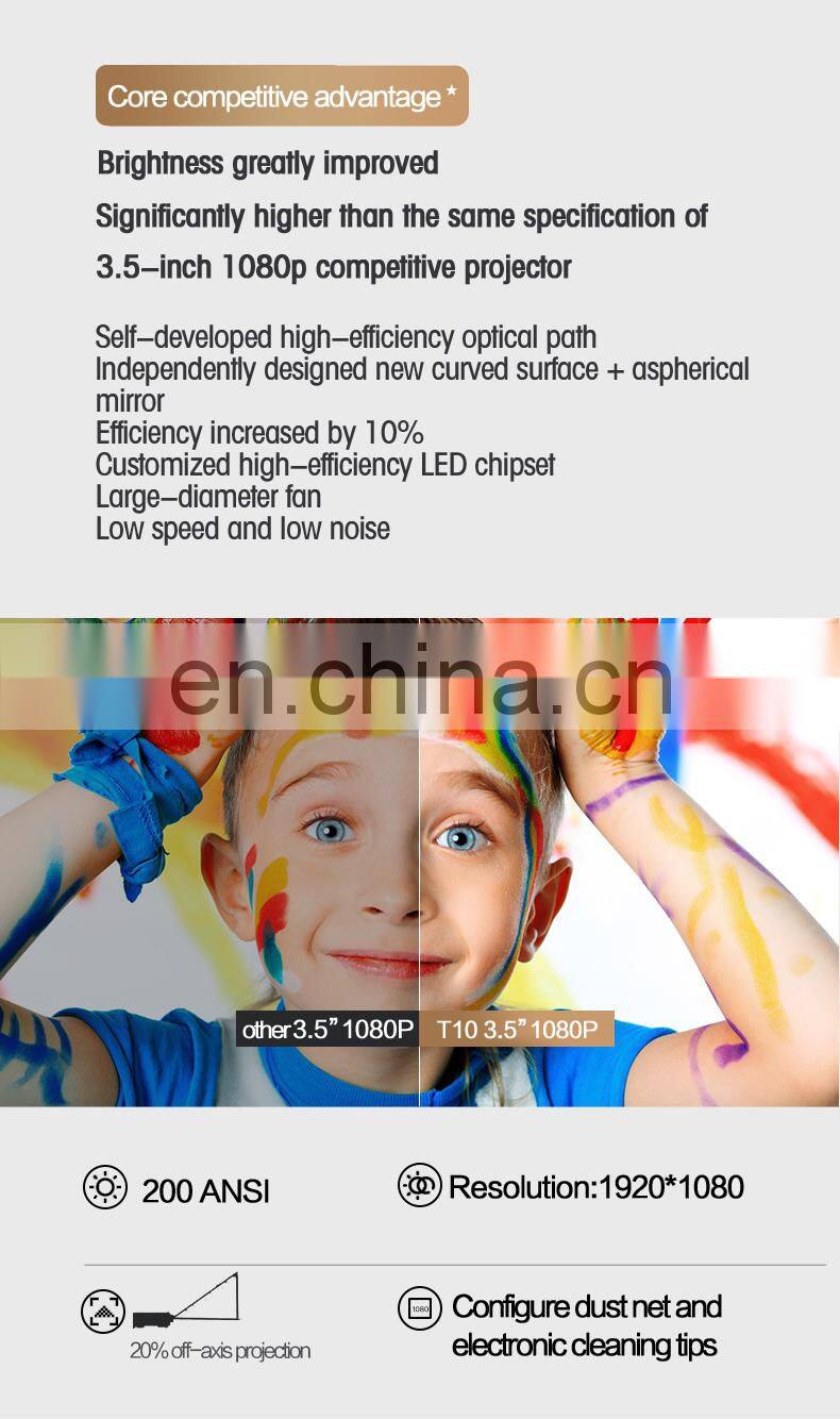 UNIC T10 Mini Portable Projector 3500lms 1280*720 Full HD LED Home Cinema Miracast/Airplay Projector1080p