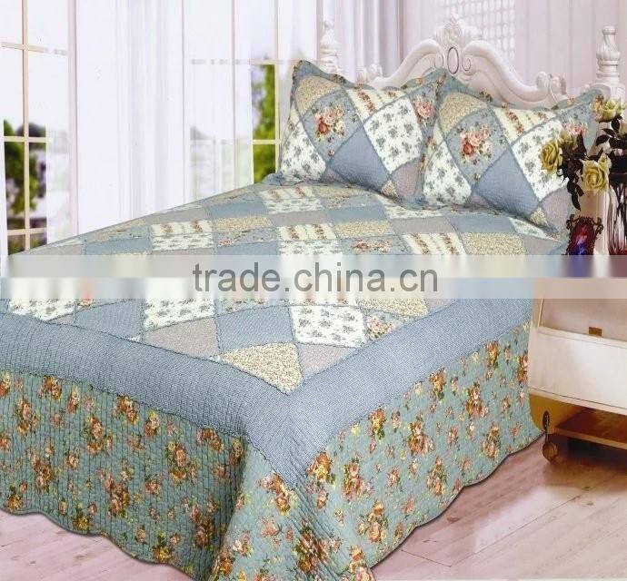Cotton patchwork block printed Quilting quilt bedding set