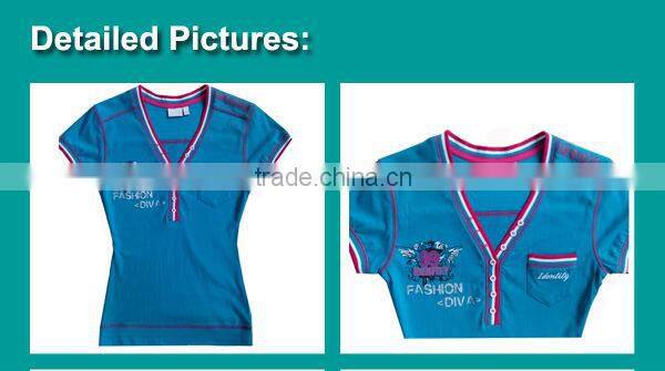 Yarn dyed deep V-neck sexy T-shirt/Finest crafts/high quality pure cotton single jersey T-shirt