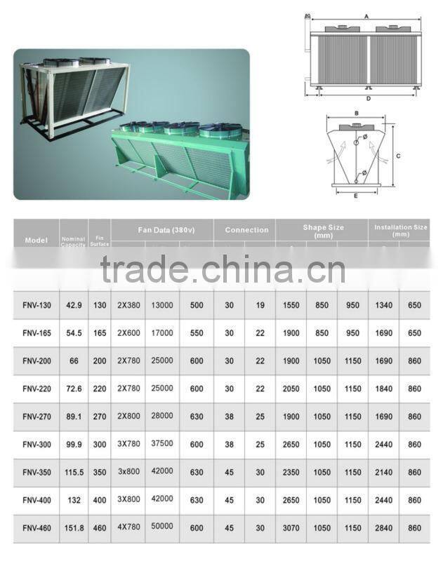 standard low noise Air cooled condenser for freezer room