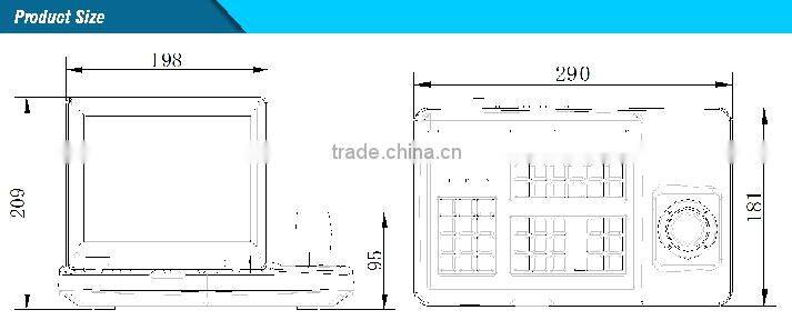 8" TFT-LCD Large screen High Speed Dome Camera 3D Joystick PTZ Keyboard Controller Control Vehicle P/T/Z Camera