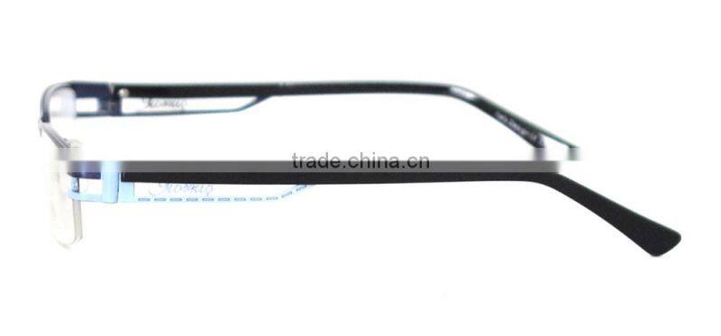 Half-rim metal alloy optical eyeglasses frame stands manufacturing china for adult
