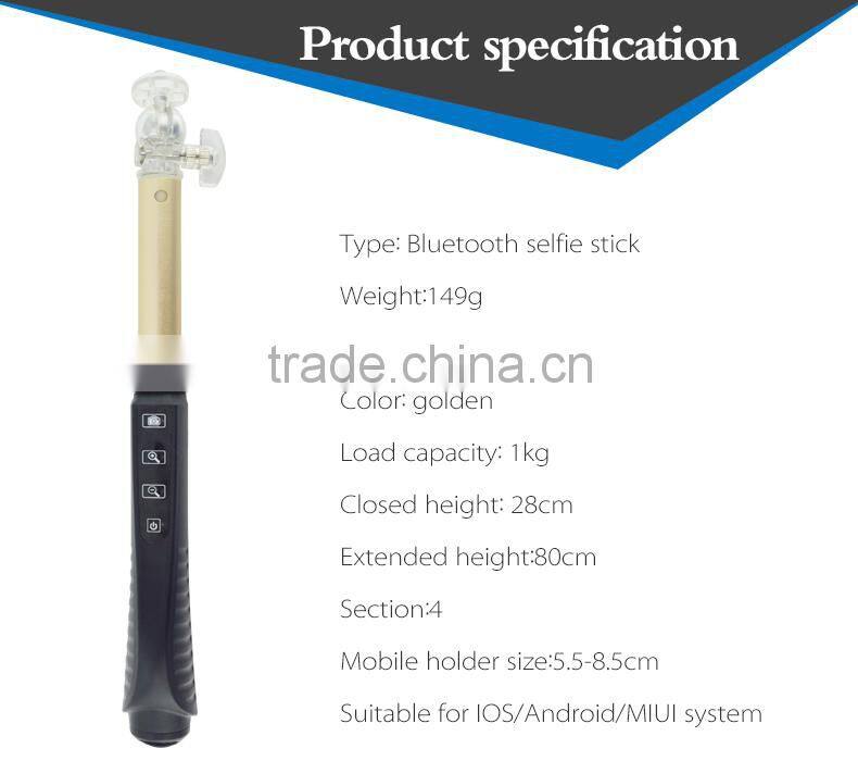 Factory supply cheapest wireless monopod mini wholesale bluetooth selfie stick for smartphone