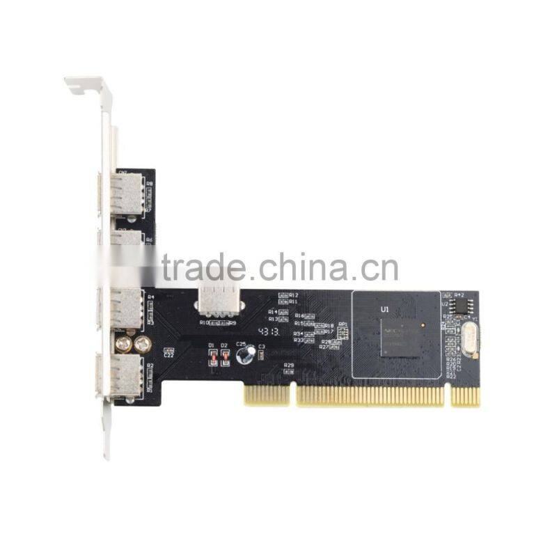 New 5 Ports USB 2.0 PCI HUB CARD PCI Controller Card ADAPTER PCI usb expansion card 480Mbps