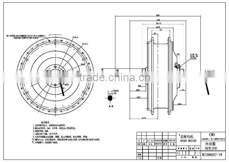 Hot sale! Mac upgrade hub motor 1000w , new design 2016