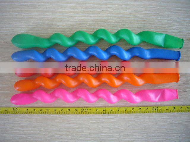 Screw shape latex ballons