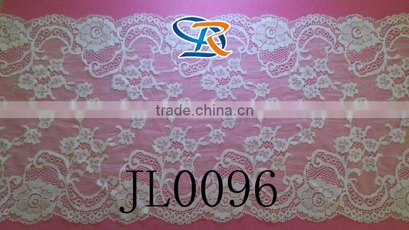 24cm fashion wide jacquard lace trim white stretch swiss lace trim for underwear