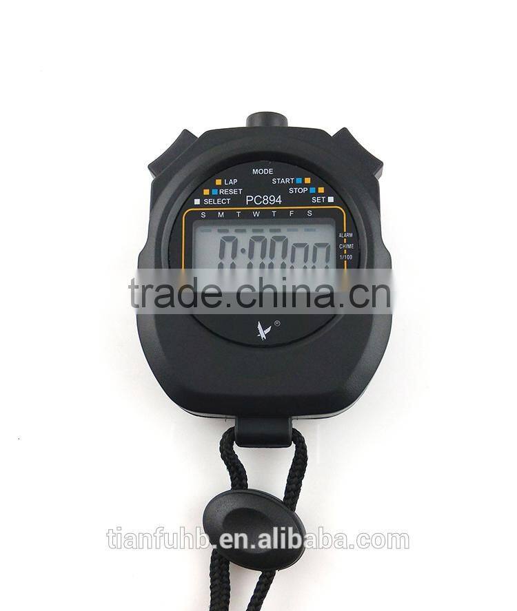 LCD Chronograph Digital Sport Stopwatch Handheld Timer Stopwatch with Strap