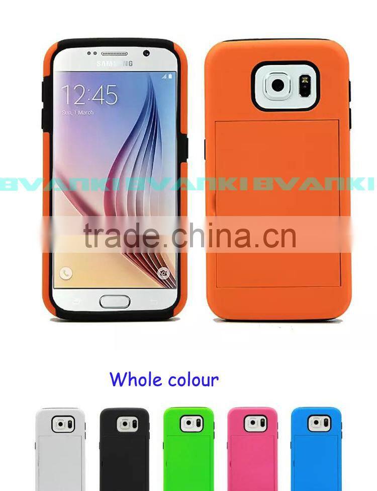 Fashion Style Latest 2 IN 1 combo case for samsung galaxy s6 Factory price mobile phone case for samsung galaxy s6 case alibaba