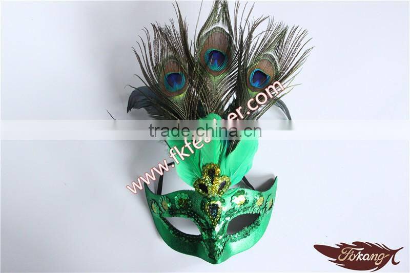 Bachelorette Party Supplies Rose Red Turkey Feather Mardi Gras Mask