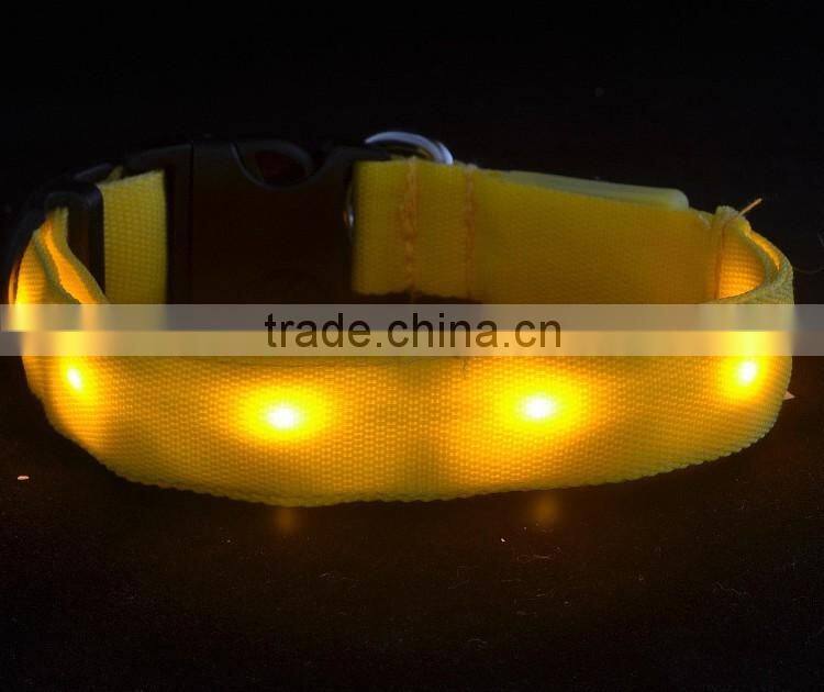 Pets Dog LED Light Blink Flash Night Safety Nylon Collar Waterproof