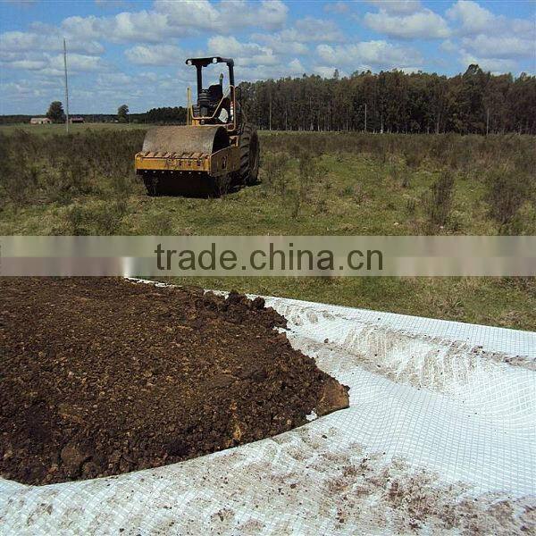 reinforced fiberglass geogrid composite with geotextile