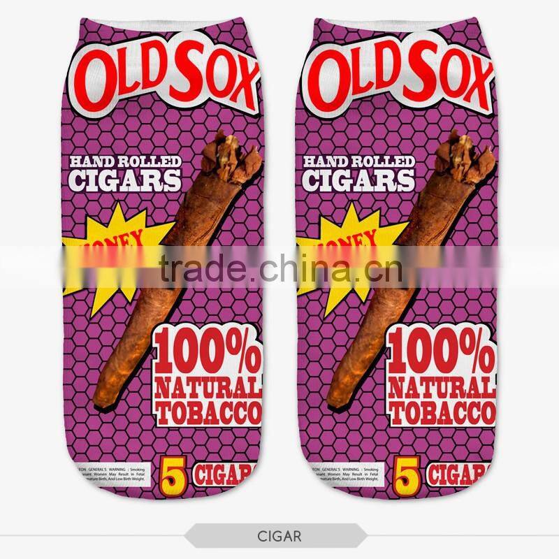 fashion children kids high quality 3d digital full print colorful ankle socks sports unisex custom hot sale stretch spandex