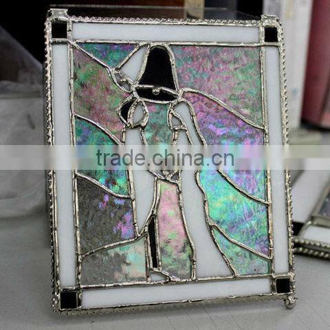 MX160097 wholesale rainbow shining stained glass jewelry box for wedding gift