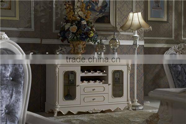 Noble treasures elegant french style dinging table and chair set with cabinet / french royal round table CZ102