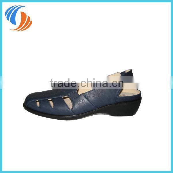Women Navy Small Holes PU Leather Shoes