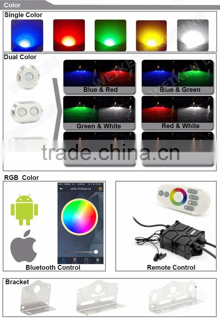 Marine 12v DC Led Light/ Crees Led Boat Light 12v for Marine Swimming Pool Lighting Green