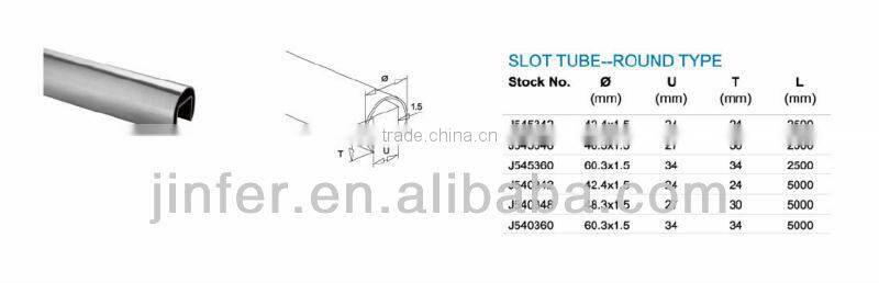 Stainless steel slot tube, slotted tubing, u channel tube