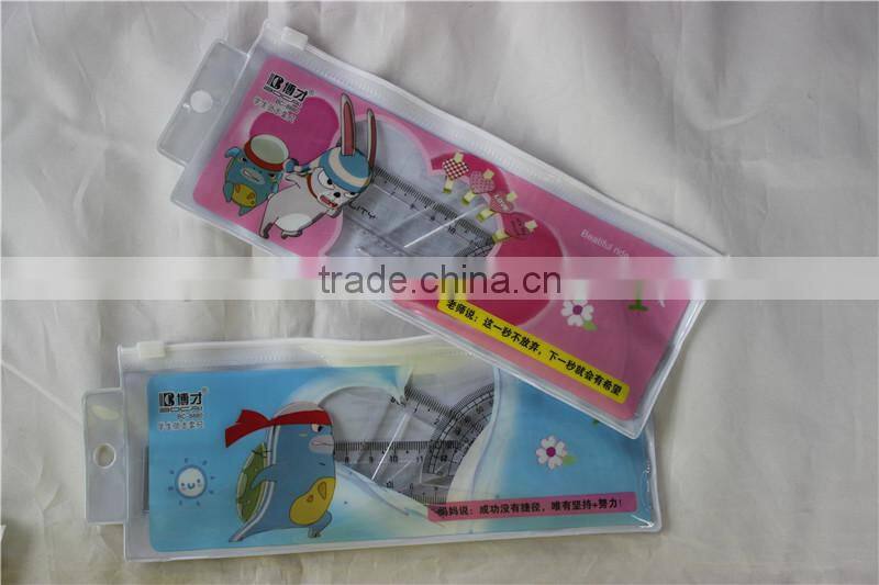 Great Plastic Transparent Fashion Encouraagement Ruler Set for Student