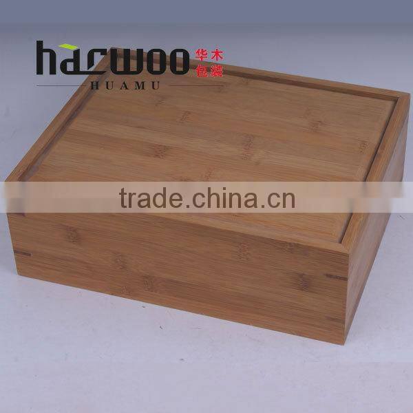 Bamboo storage boxes with slid lids