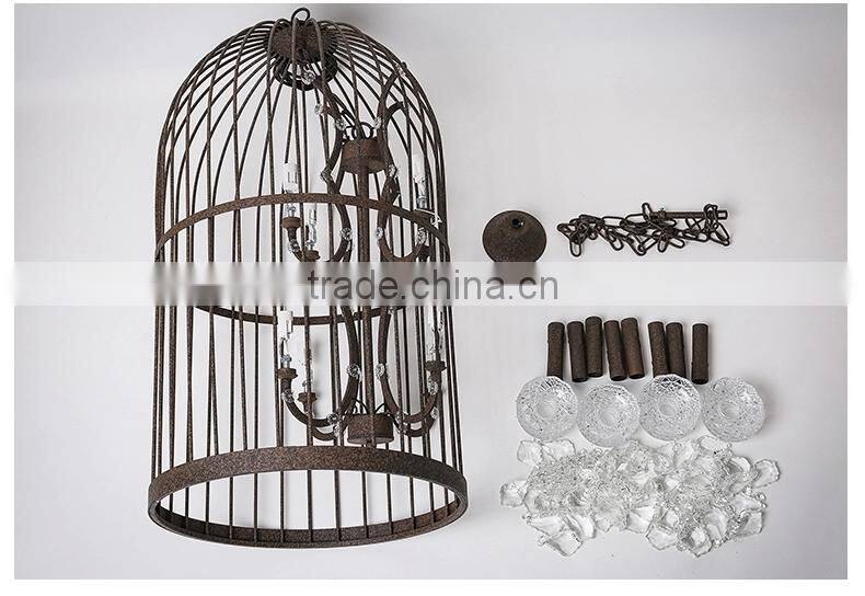 Rust vintage crystal iron chandeliers for restaurant