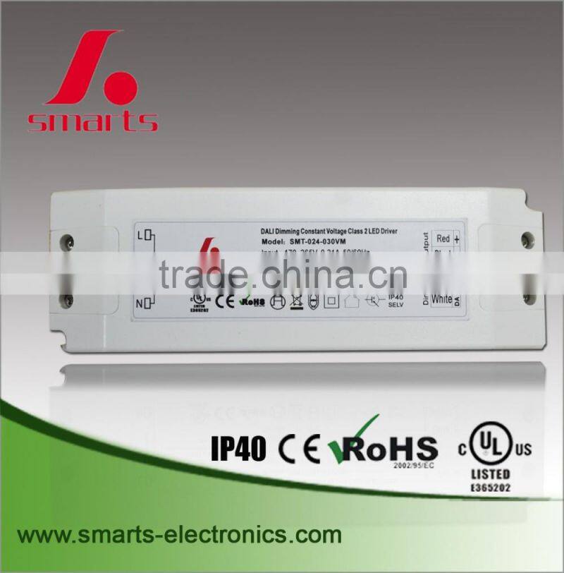 CE UL approval 12v 30w led driver dimmable dali dimming driver