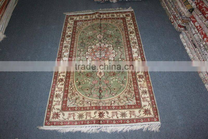 prayer rug handmade silk carpets hand knotted pure silk rug light green