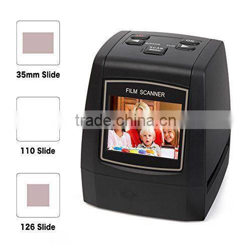 14Mp CMOS Sensor 2.4",Color Screen High Quality 35mm Film Scanner with SD Card Slot and 128MB Internal Memory