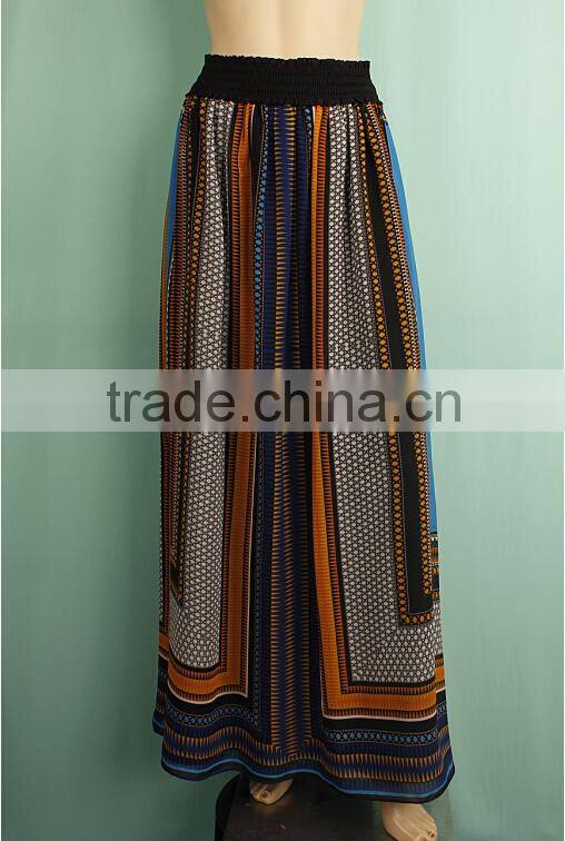 Ladies printed plus size long skirt models HS150432000