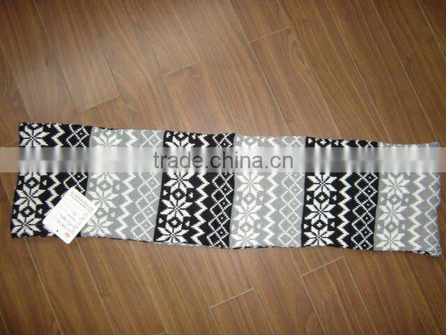 loop scarf with snowflake pattern