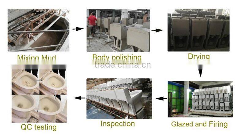 porcelain round shape siphon one piece toilet tube 201