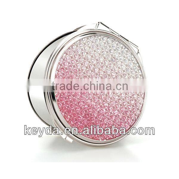 Compact mirror in stock,Promotional mirror for makeup,Round metal Pocket Mirror