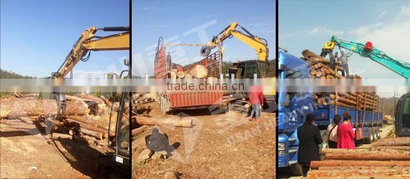 360 degree rotation hydraulic rotating log grapple for 12-16 ton excavator