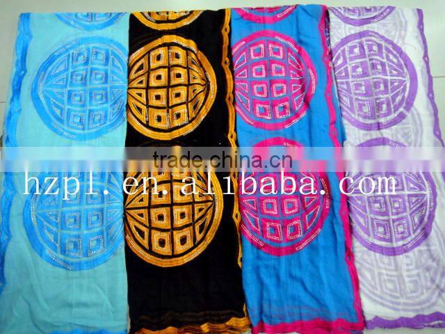 2016 High quality african muslim scarf /embroidered silk scarf/shawl scarf (TJ0186)
