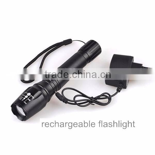 TP-1877 XML T6 / U2 LED Powerful Light / Zoomable Power Flashlight With Nylon Bag