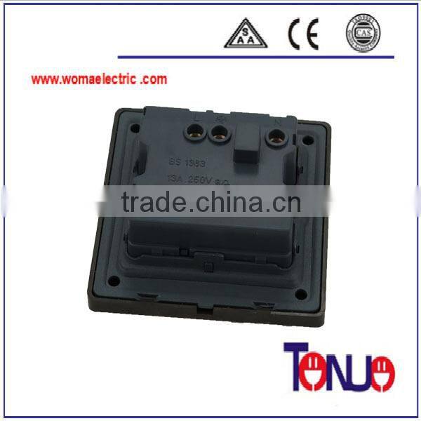 British style 13A wall switch socket with light