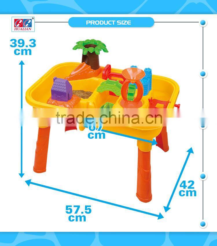 2015 Hot selling Beach Table Natural Sandbox With Plastic Beach Tool Set