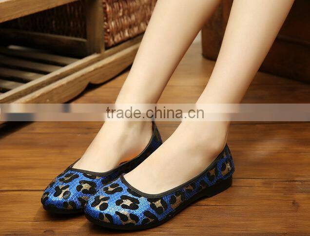 women's korean style Sequins slip on flat casual shoes