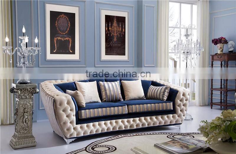 European Classic Sofa New Modern Design Chesterfield Fabric Sofa Set AL044