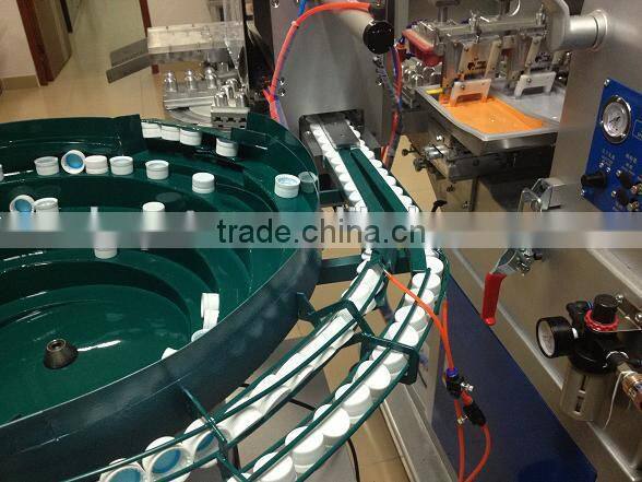 high rapid automatic bottle caps pad printing machine 3 color