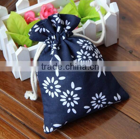 Customized Printing Small Stuff Holder Gift Storage Cotton Drawstring Bag