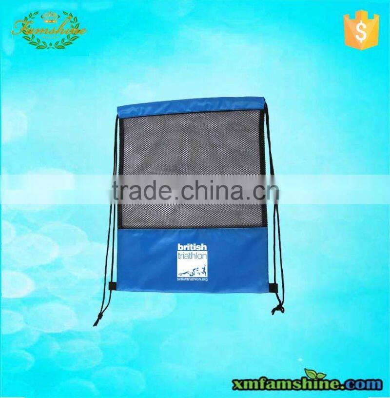 customized polyester sport drawstring mesh bag